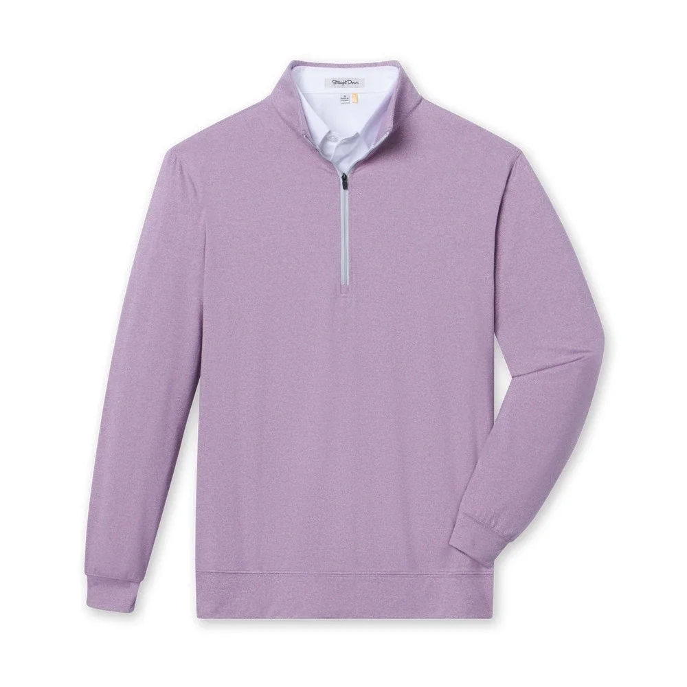 Straight Down Ballard Quarter Zip Pullover Mens 2XL Mauve Heather Golf 60473 MLB